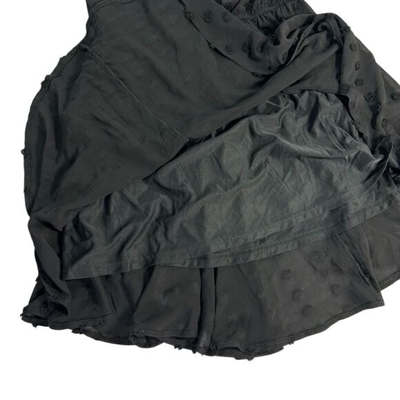 New Sweet Wanderer Dress Sz M Black Sheath Midi Fit Flare Pom Pom Polka Dot NWT - Picture 4 of 10